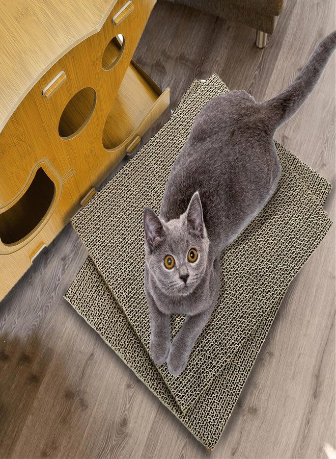 WRINGKIT 2-Level Cat Scratcher House, 2 in 1 Cat Cardboard House with Scratching Pads, Sturdy Cat House Lounge for Indoor Cats to Rest and Hide, Maximum Load Capacity 66 Lbs - Image 4
